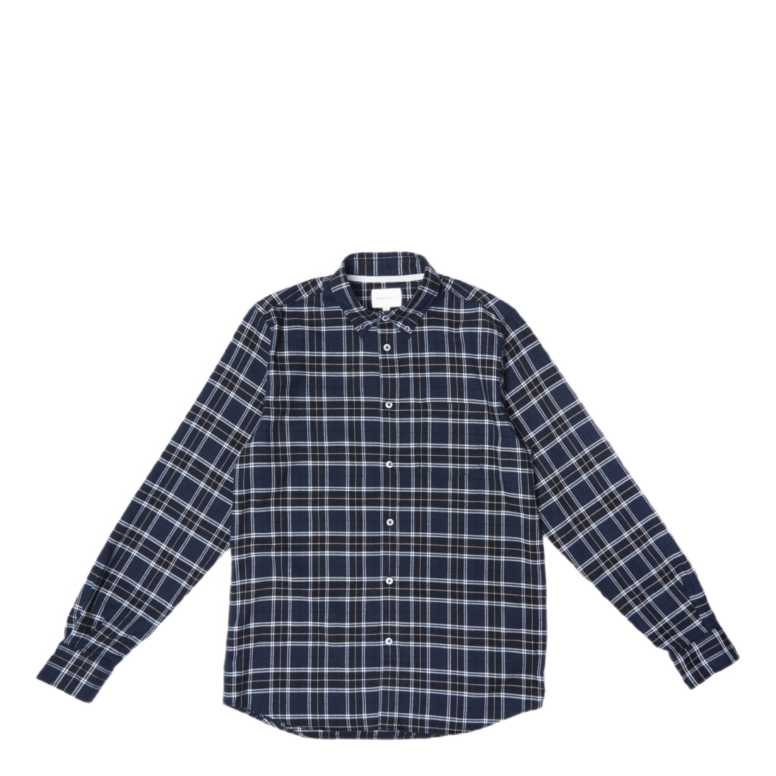 Anton Brushed Flannel Check Dark Navy