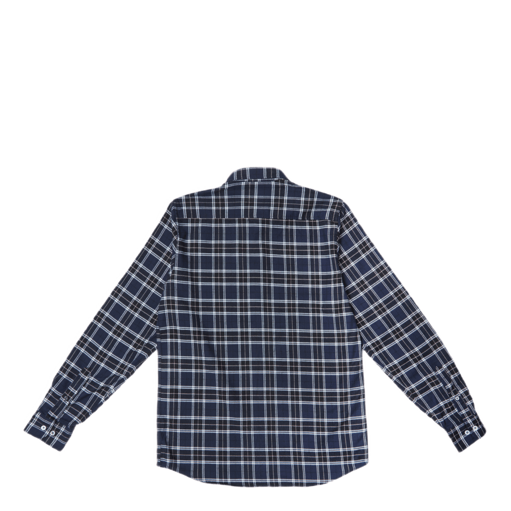 Anton Brushed Flannel Check Dark Navy