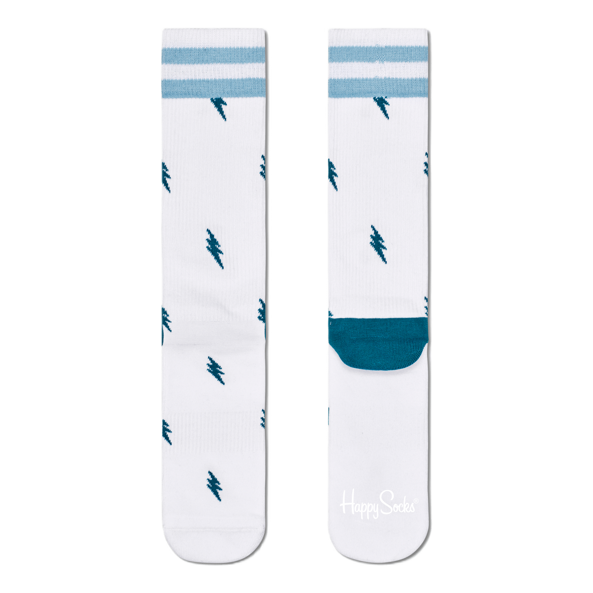 Small Flash Crew Sock White