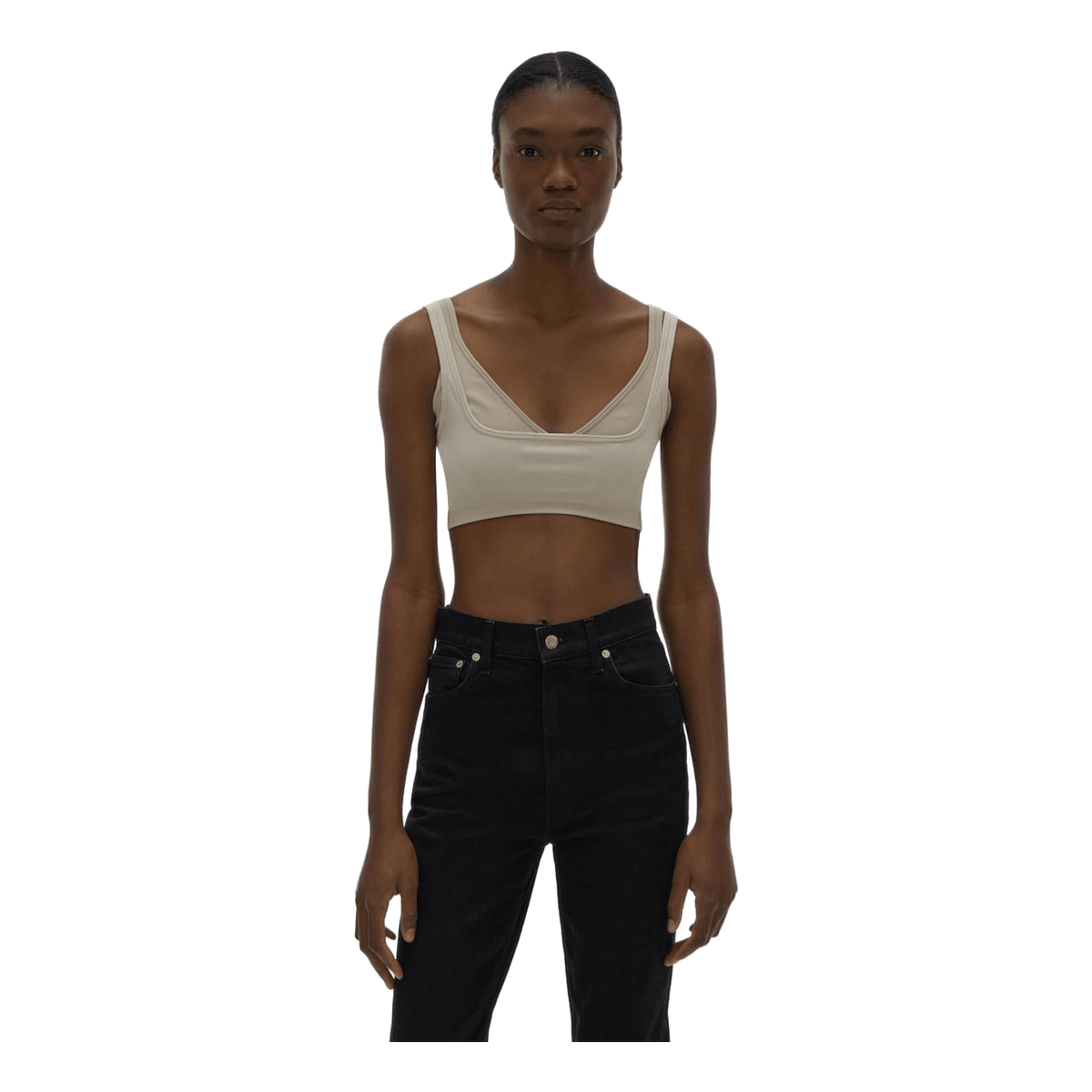 Colorblock Bra.seaml Muslin/sandstorm