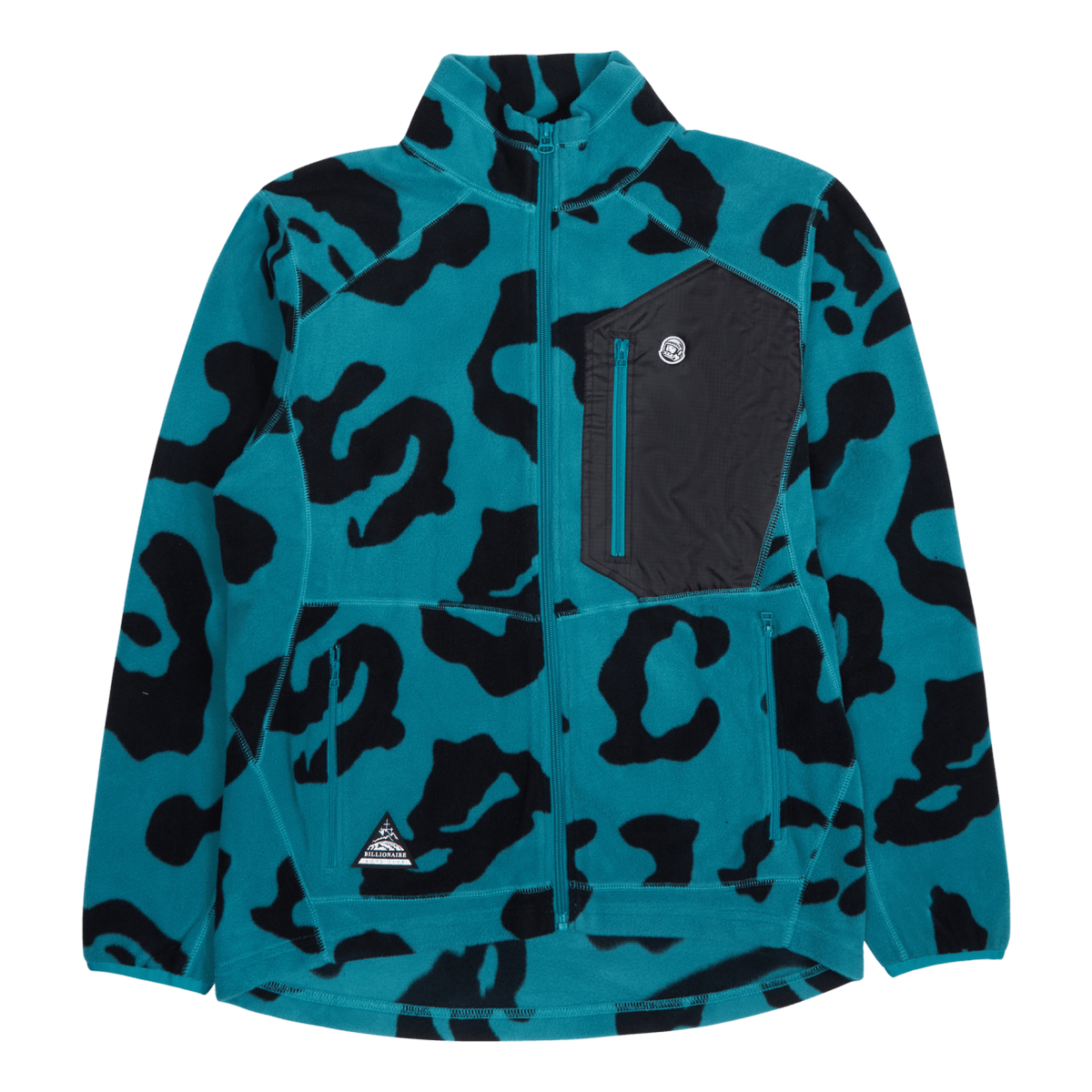 Leopard Zip Fleece Teal Teal