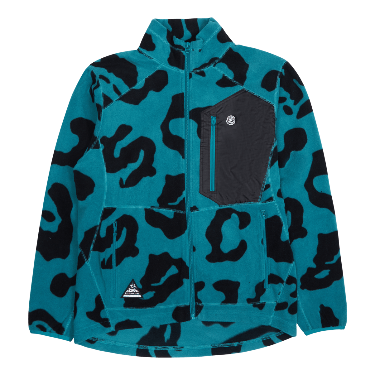 Leopard Zip Fleece Teal Teal