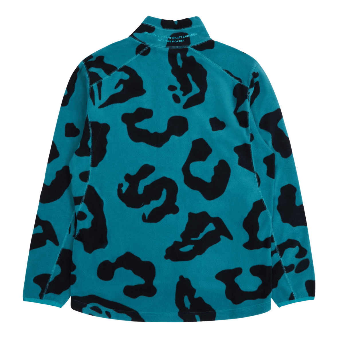 Leopard Zip Fleece Teal Teal