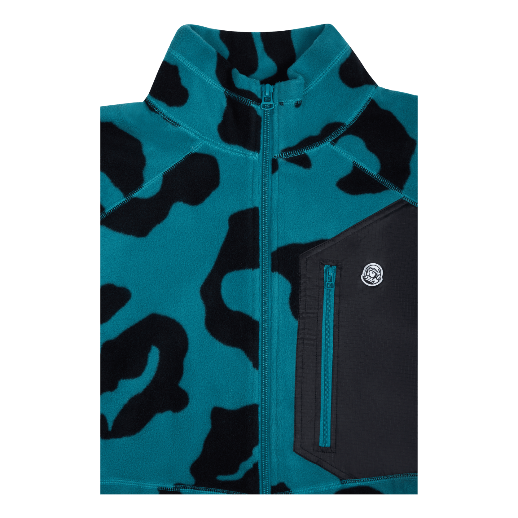 Leopard Zip Fleece Teal Teal