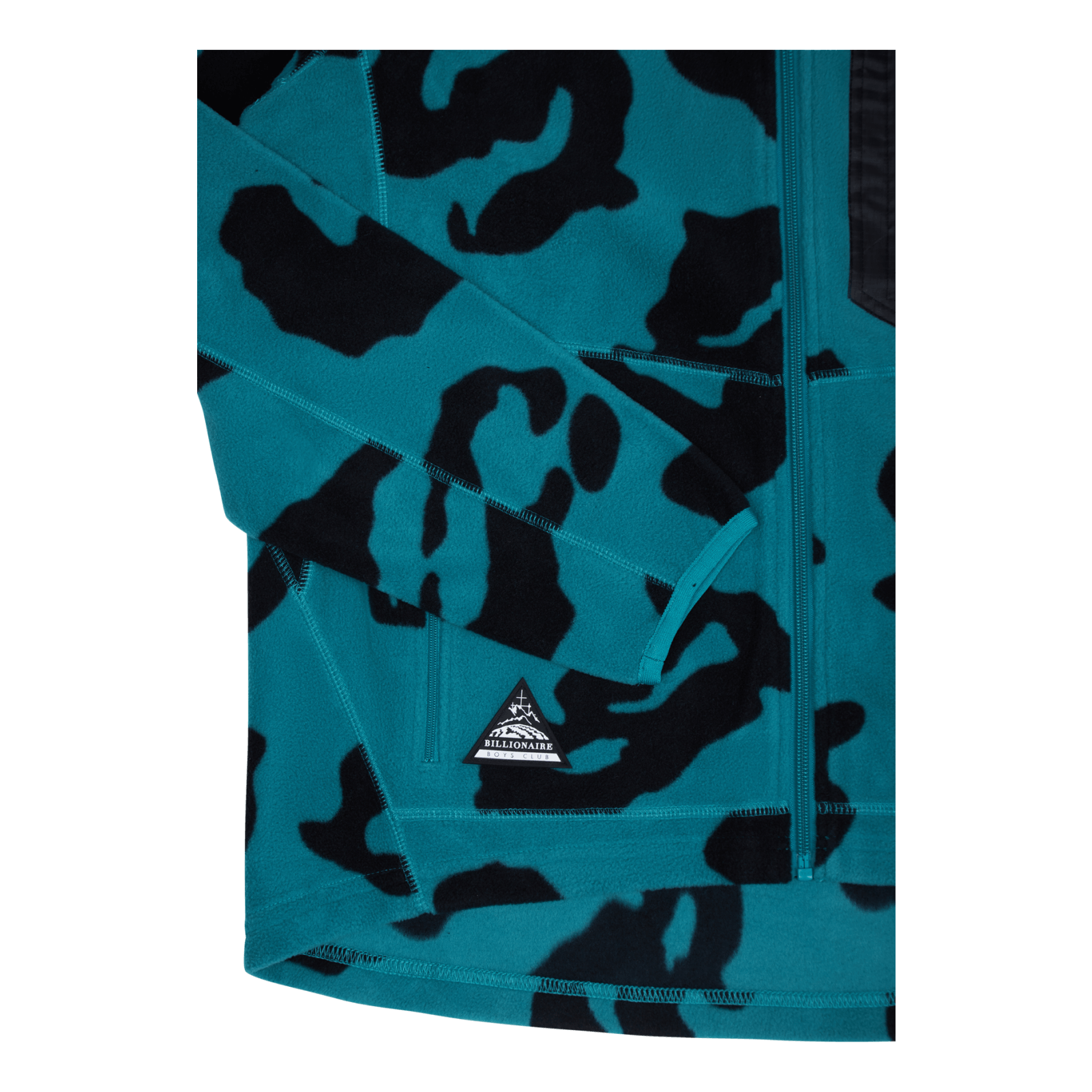 Leopard Zip Fleece Teal Teal