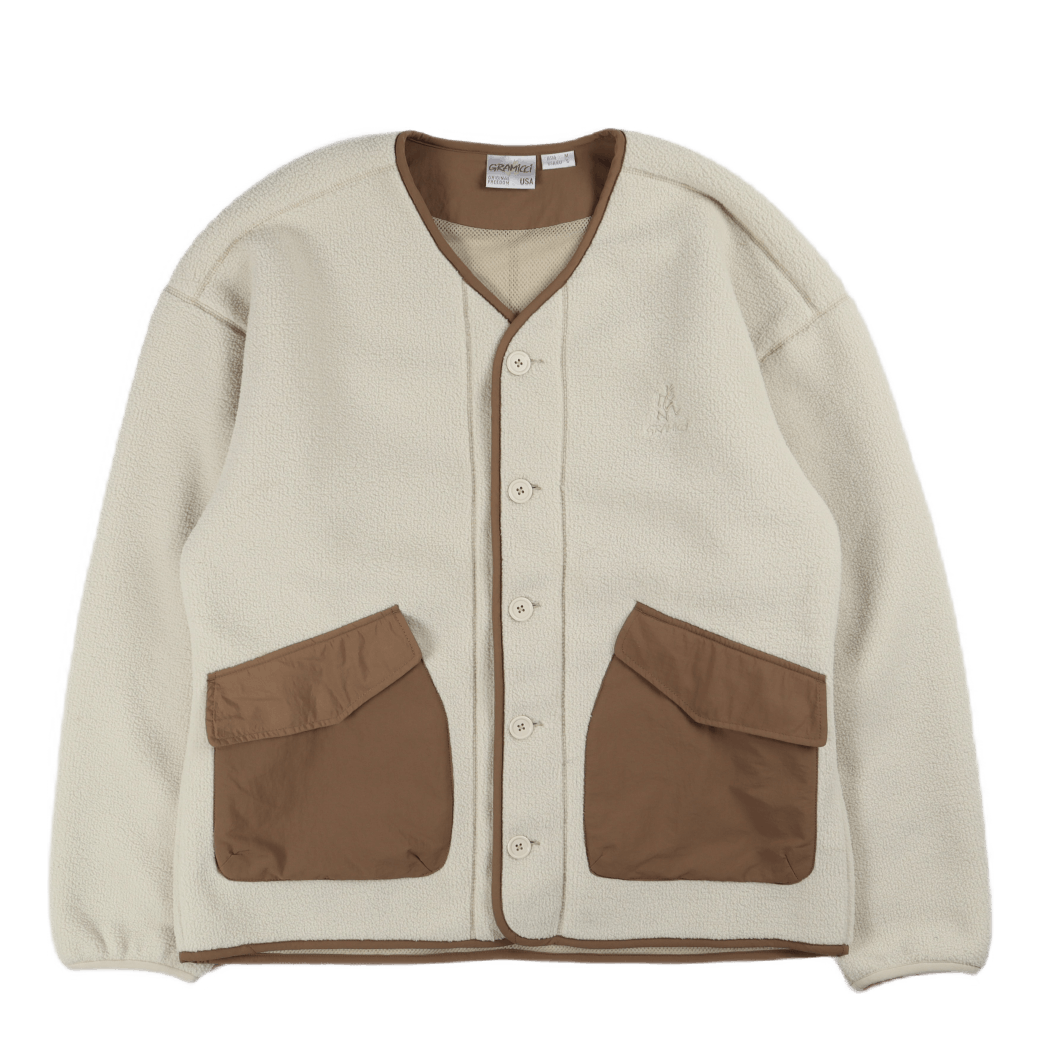 Boa Fleece Cardigan Natural