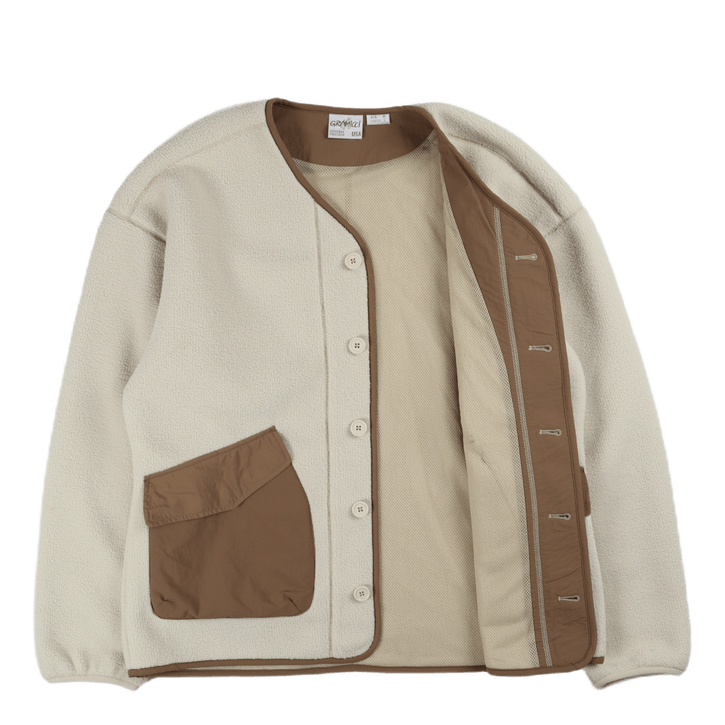 Boa Fleece Cardigan Natural