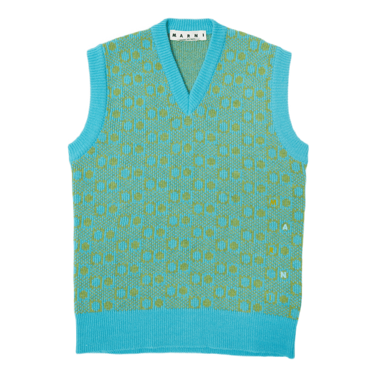 Maglia Collo V Turquoise