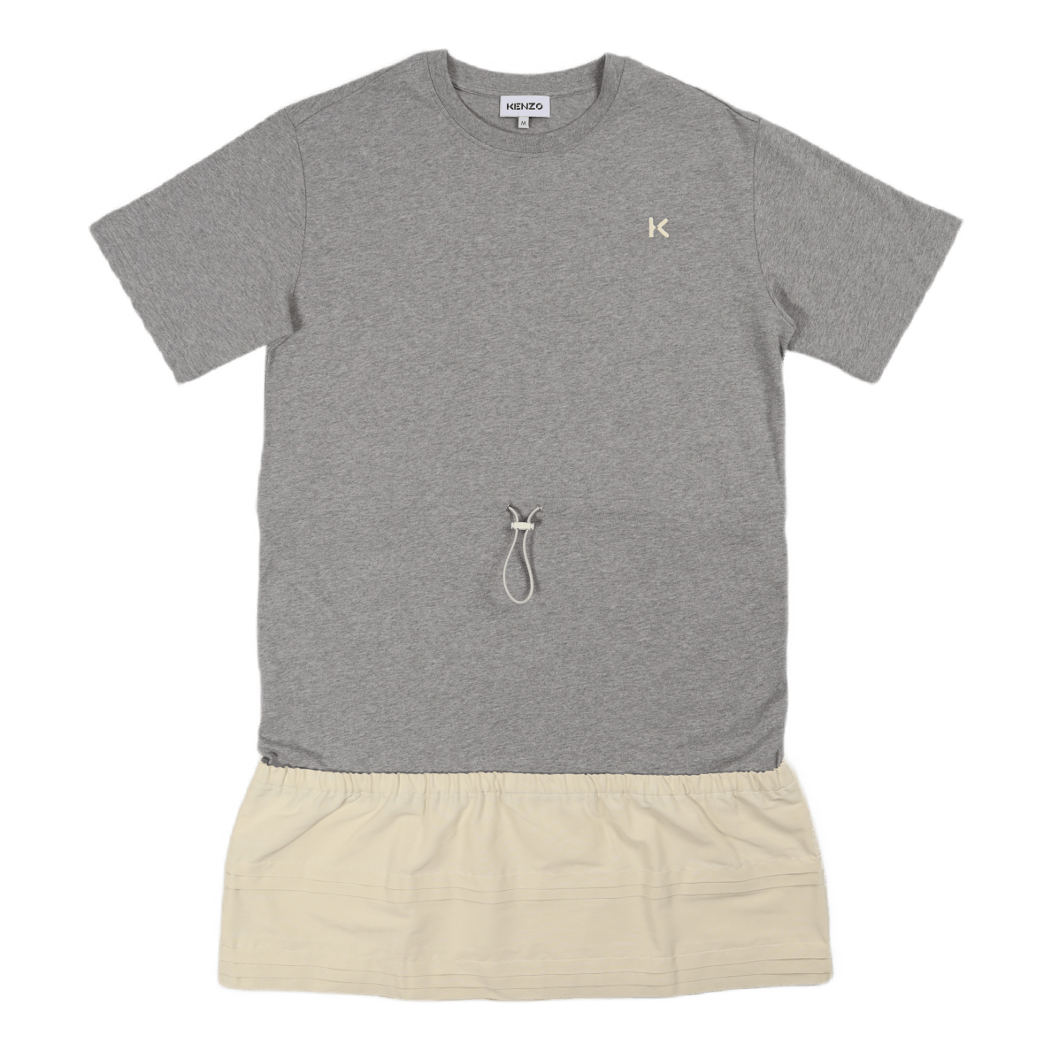 Kenzo Dual Material T Shirt Dress Pearl Grey Caliroots.Com
