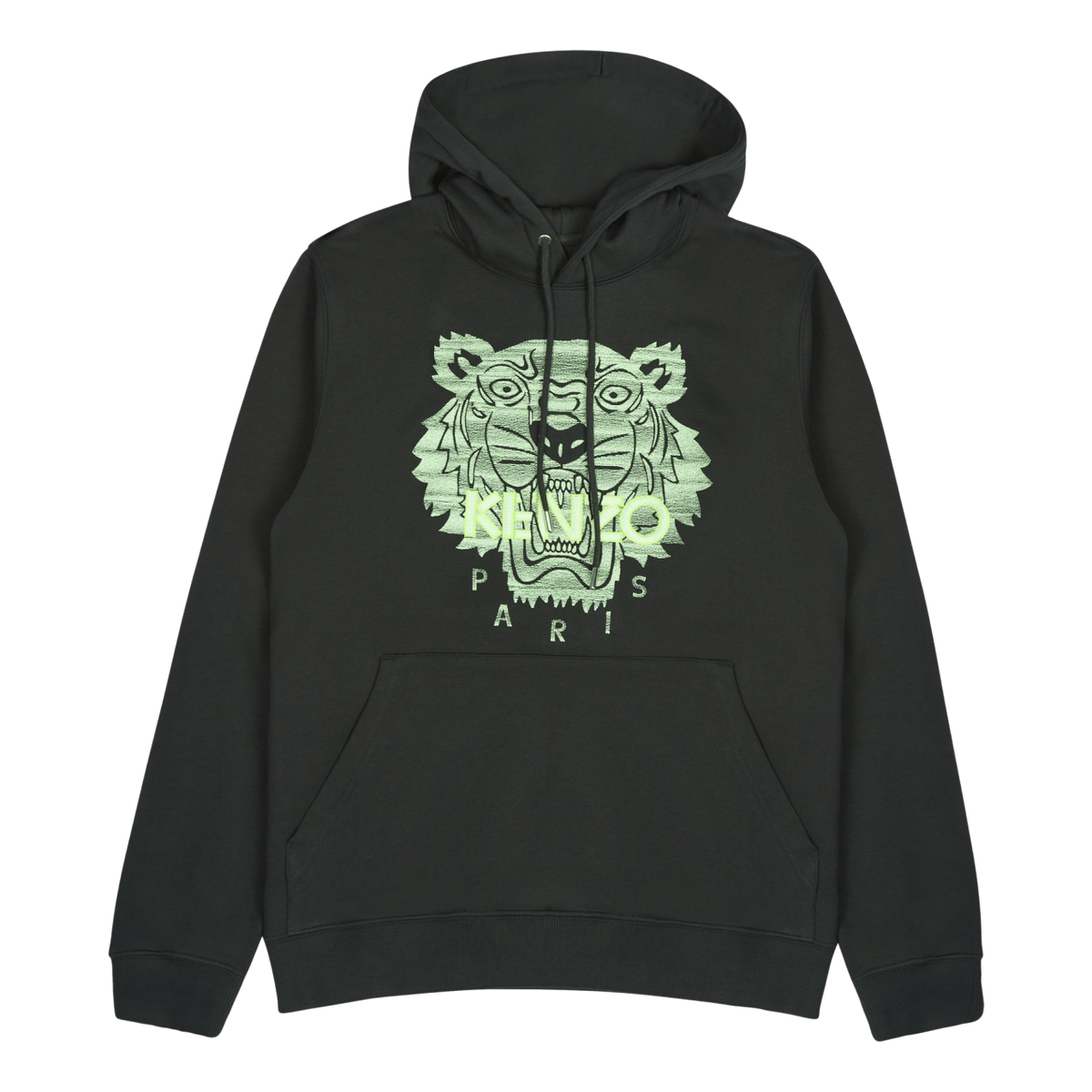 Neon Tiger Hoodie Dark Khaki