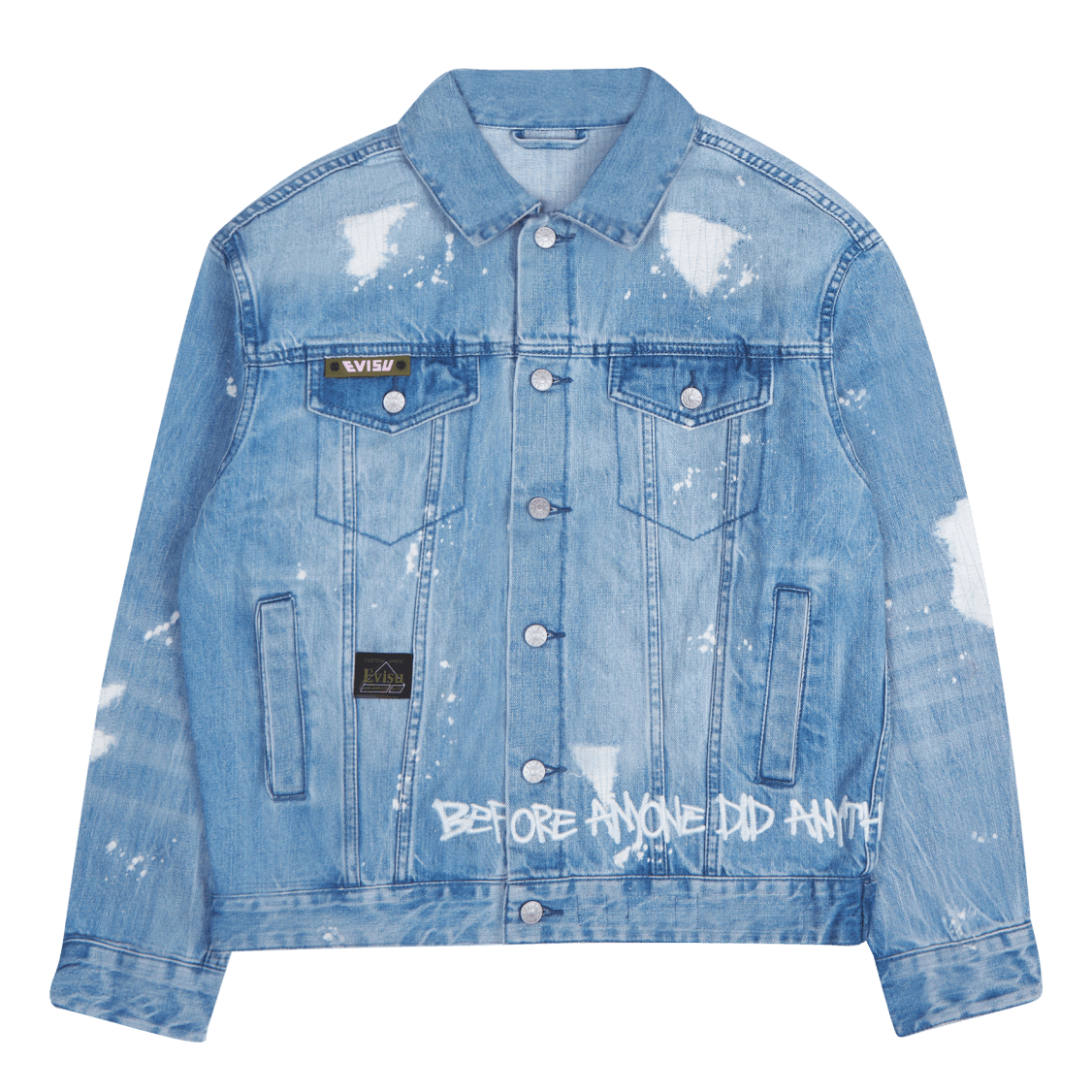 Evisu FLAME EVISU PRINT HALF PATCH - Denim jacket - indigo (mid