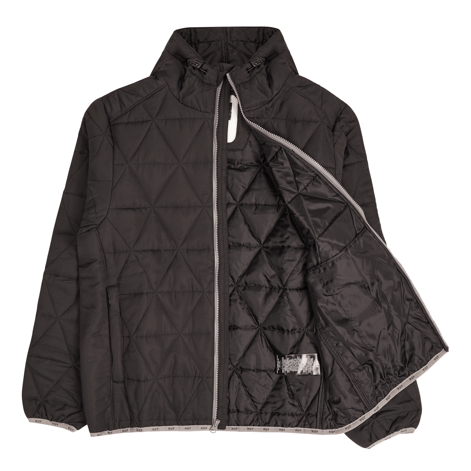 Polygon Quilted Jacket Black