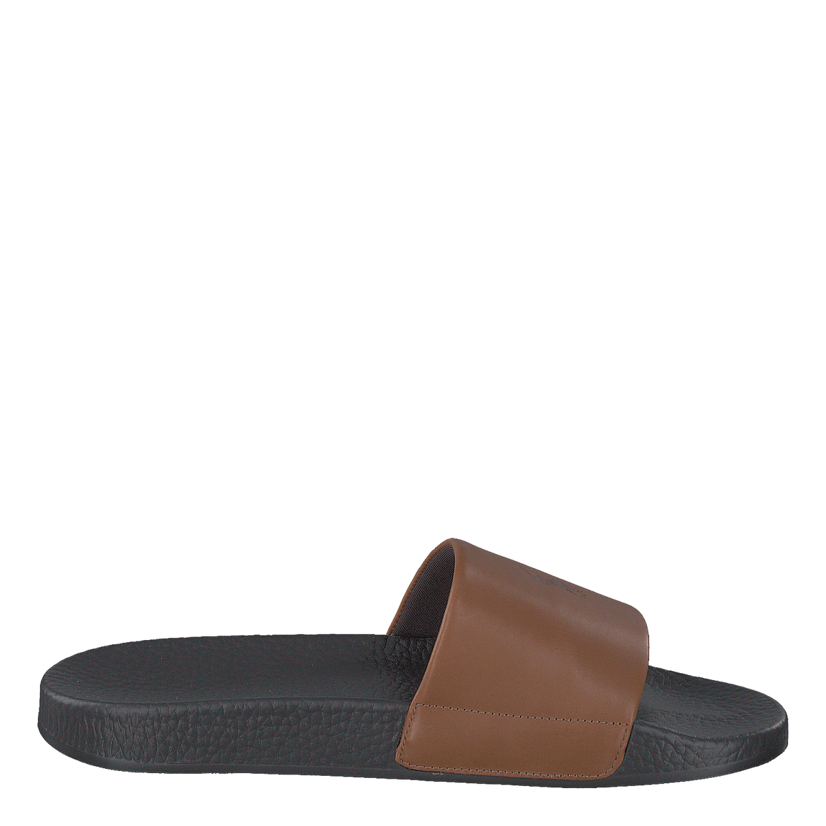 Signature Pony Leather Slide Dk Brown/Snuff