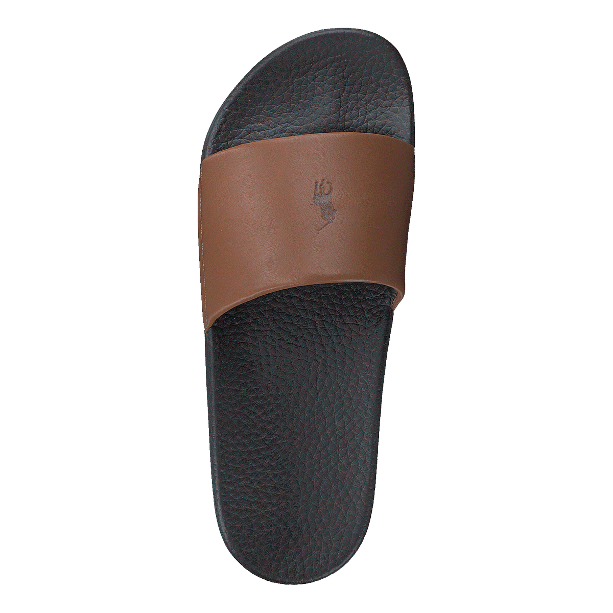 Signature Pony Leather Slide Dk Brown/Snuff