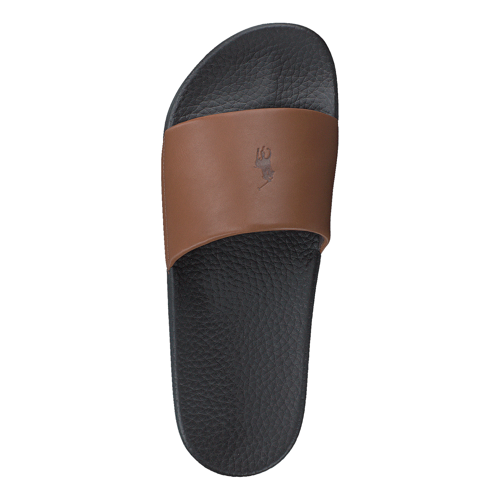 Signature Pony Leather Slide Dk Brown/Snuff