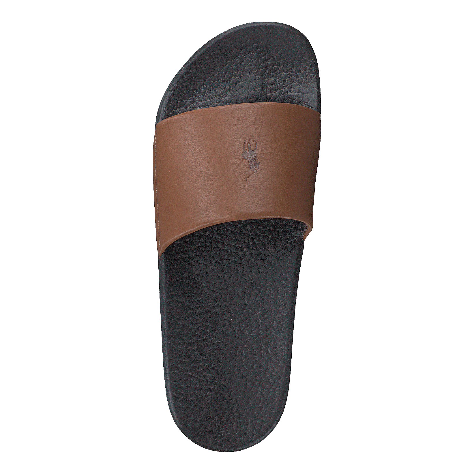 Signature Pony Leather Slide Dk Brown/Snuff