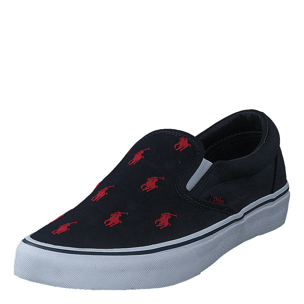 Keaton Allover Pony Slip-On Sneaker Navy/Red