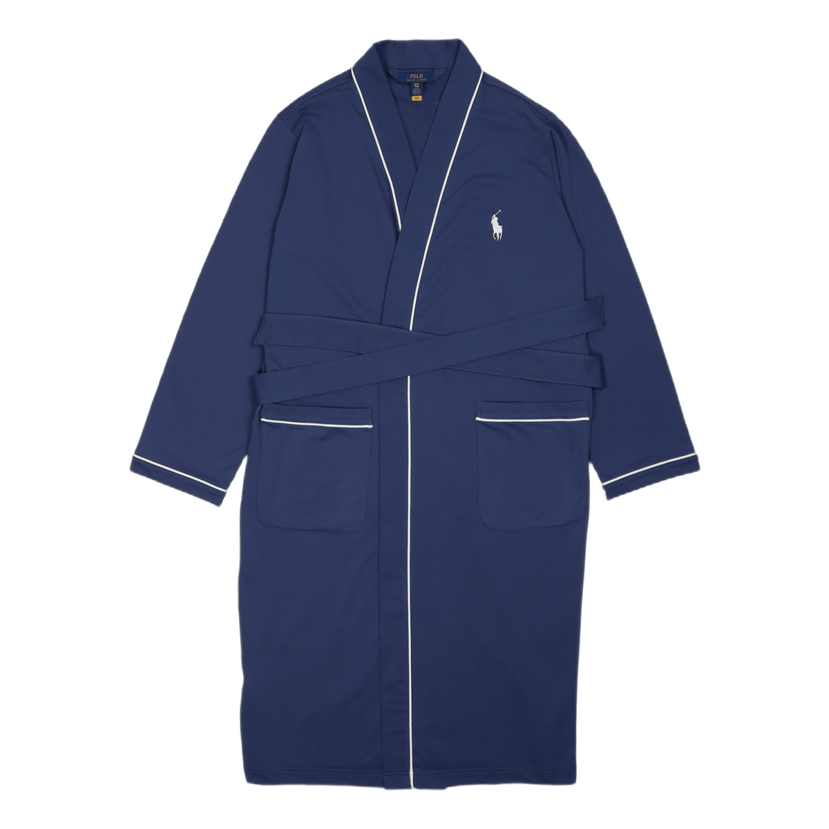 Cotton-Blend Jersey Robe Light Navy