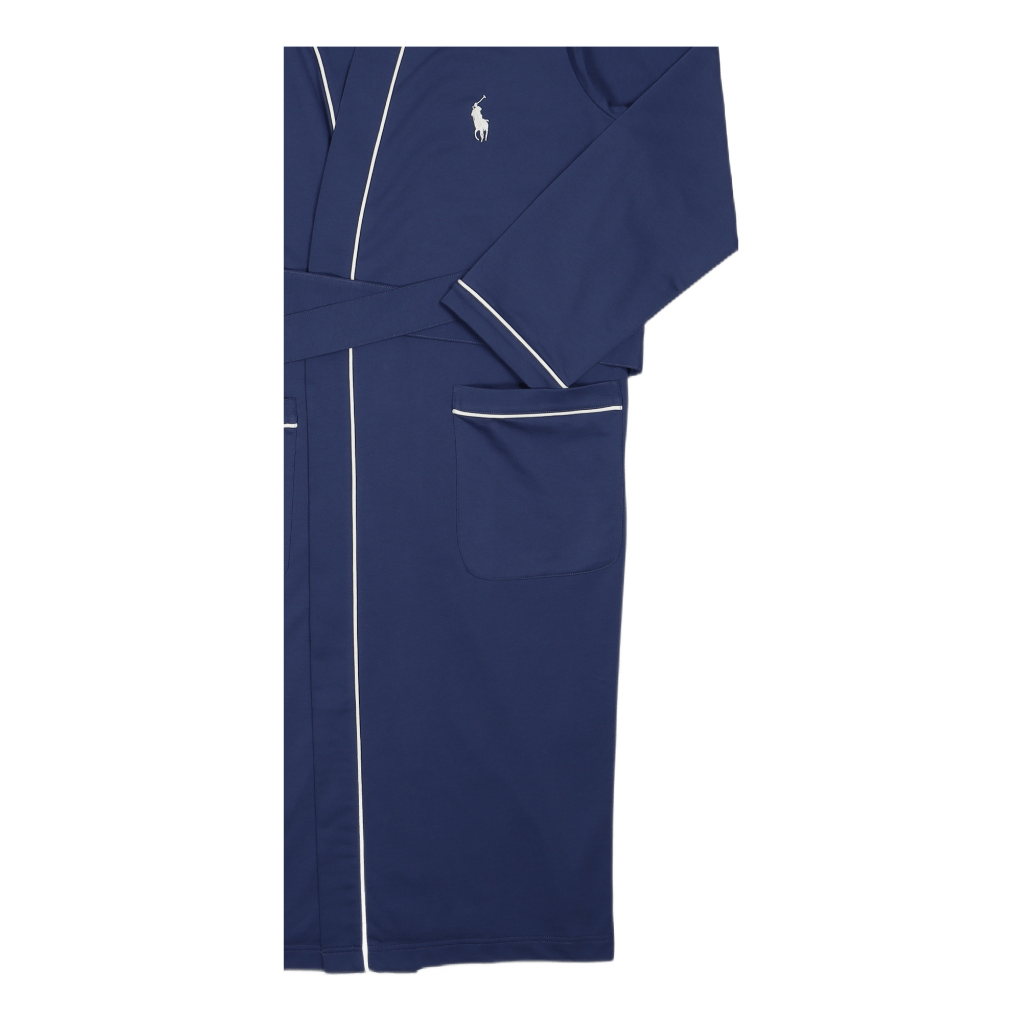 Cotton-Blend Jersey Robe Light Navy