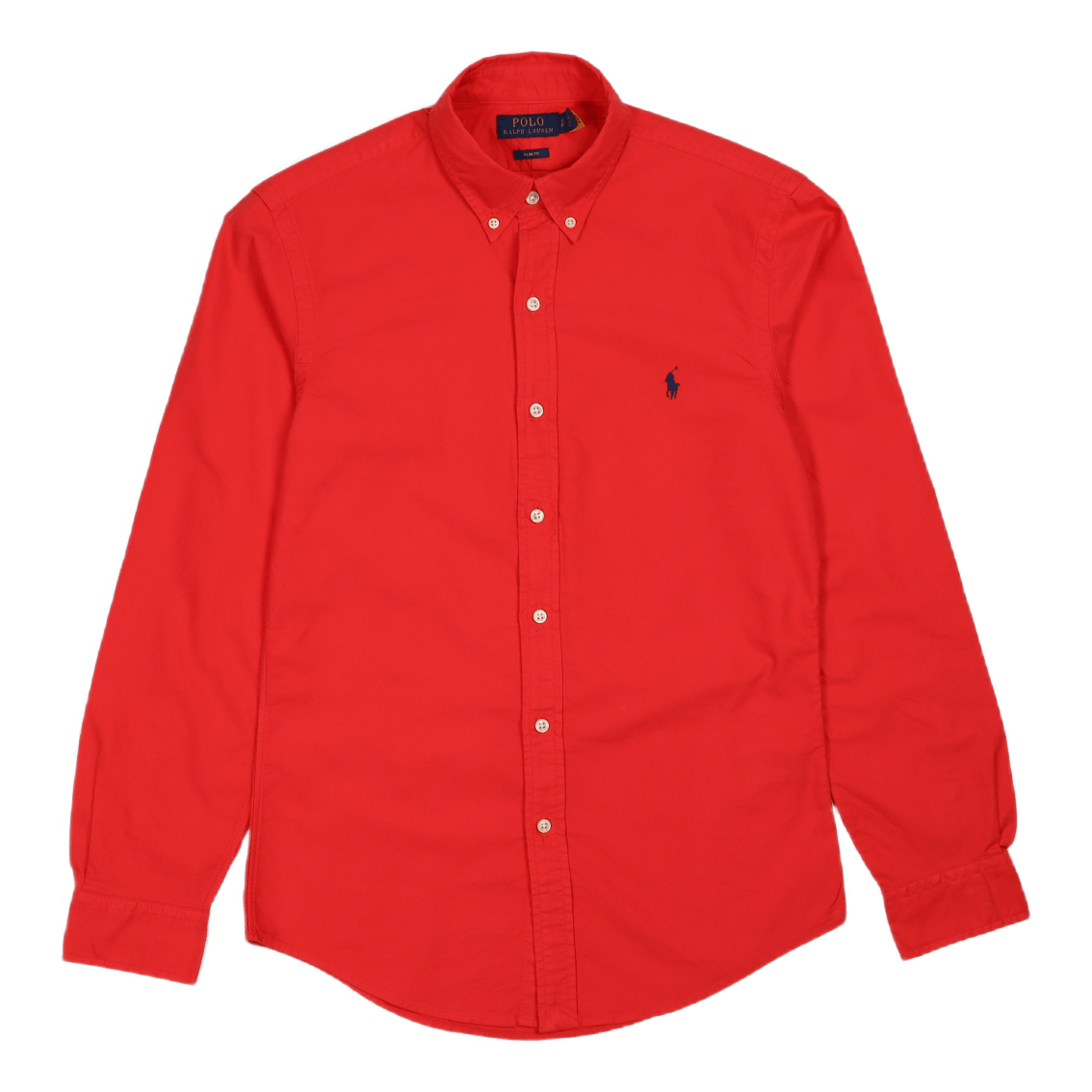 Slim Fit Garment-Dyed Oxford Shirt Tomato