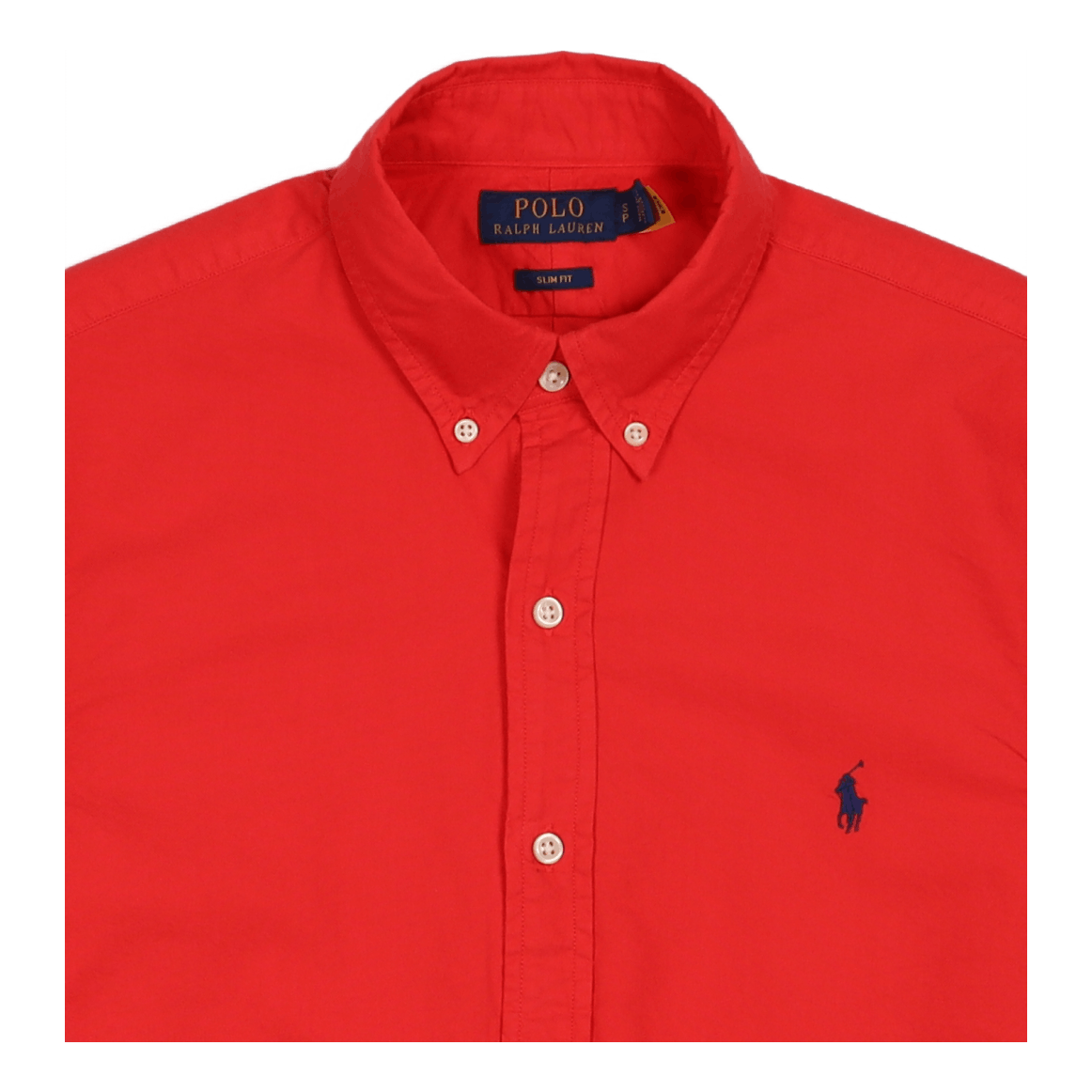 Slim Fit Garment-Dyed Oxford Shirt Tomato