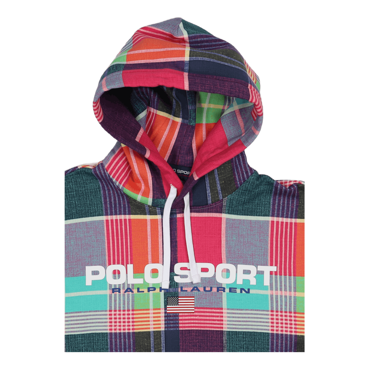 Polo Sport Madras-Print Hoodie Madras Print Pink Multi