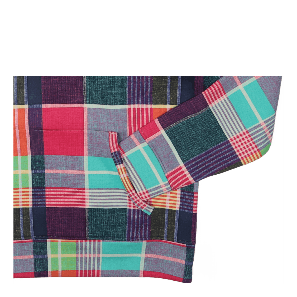 Polo Sport Madras-Print Hoodie Madras Print Pink Multi