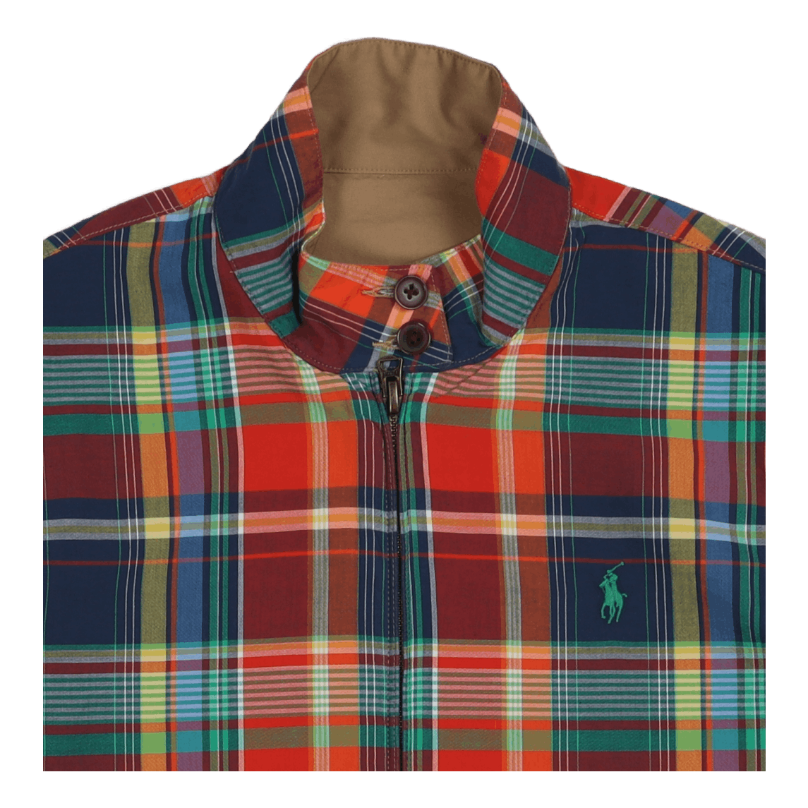 Reversible Chino-Madras Jacket Madras/Luxury Tan