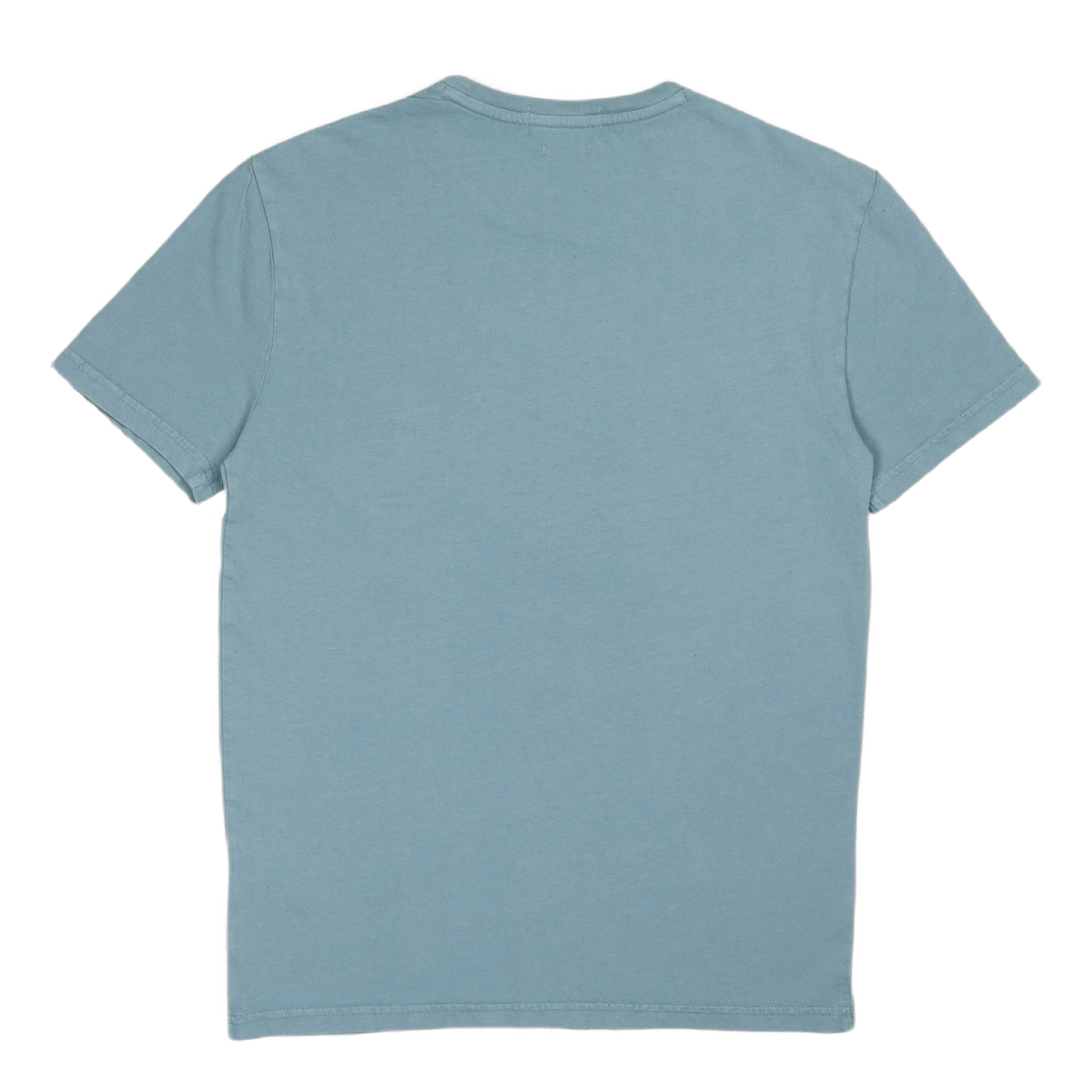 Custom Slim Cotton-Linen Pocket T-Shirt Blue Note