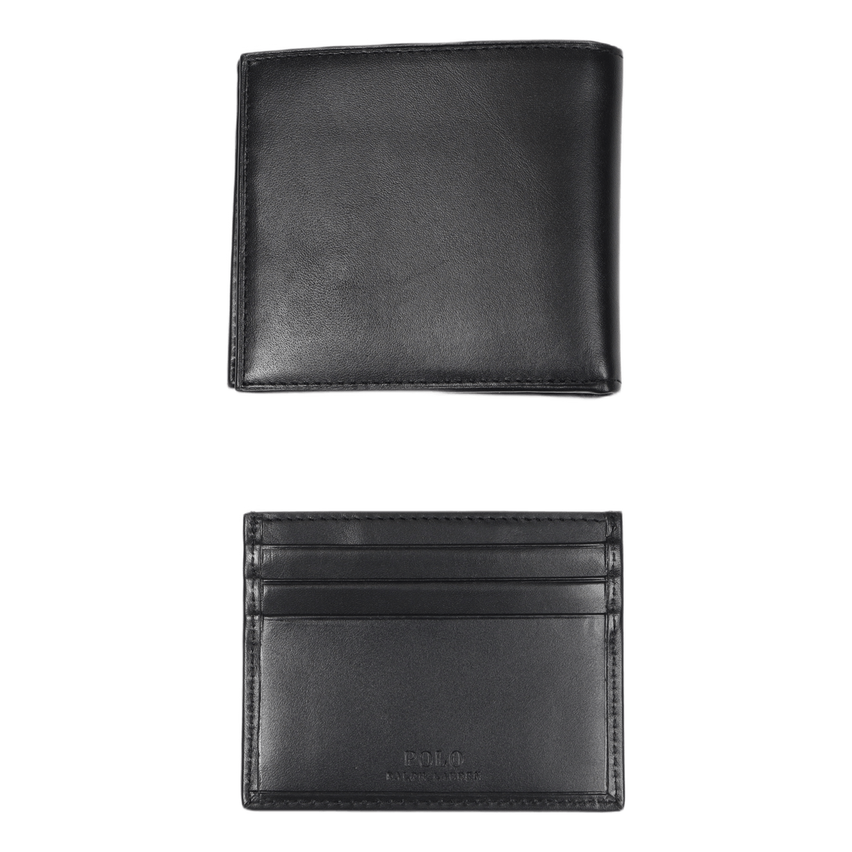 Leather Wallet & Card Case Gift Set Black