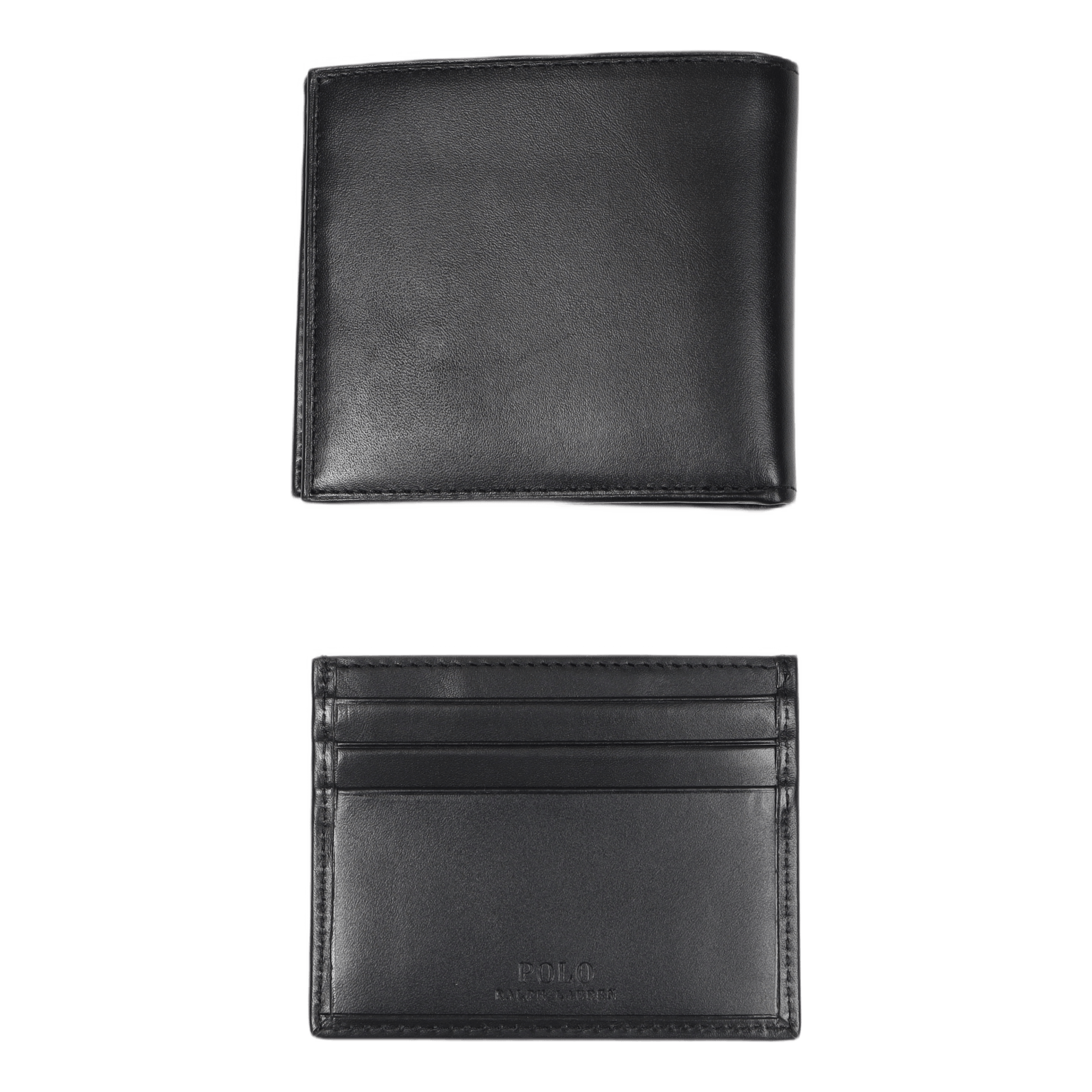 Leather Wallet & Card Case Gift Set Black