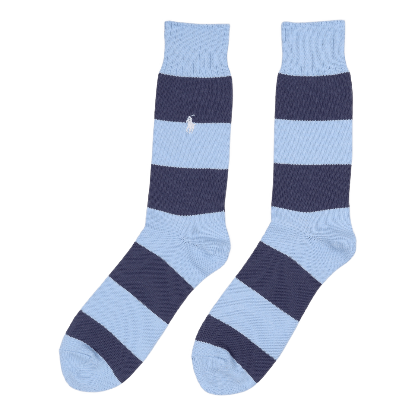 Rugby-Stripe Crew Socks Light Navy/Elite Blue