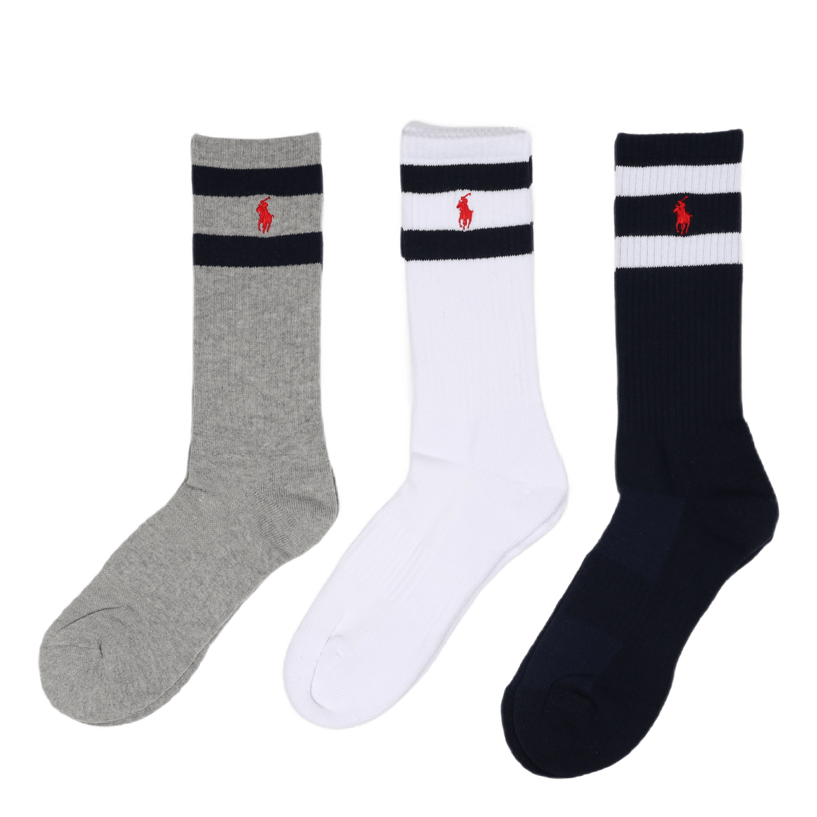 Athletic Crew Sock 3-pack White/Grey/Cruise Nvy