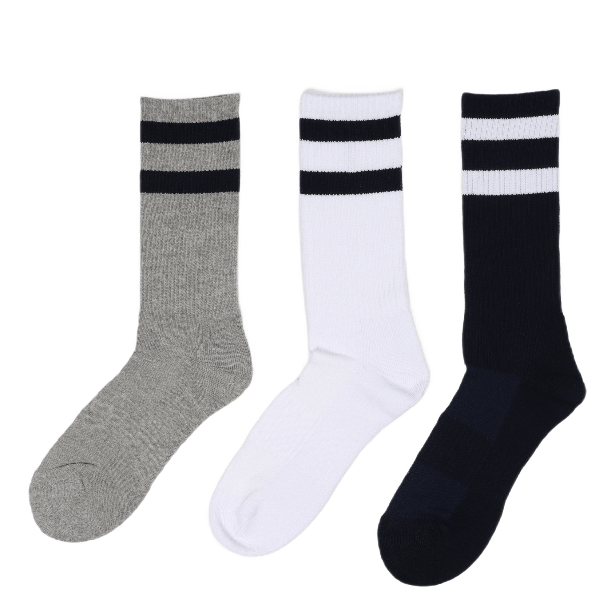 Athletic Crew Sock 3-pack White/Grey/Cruise Nvy