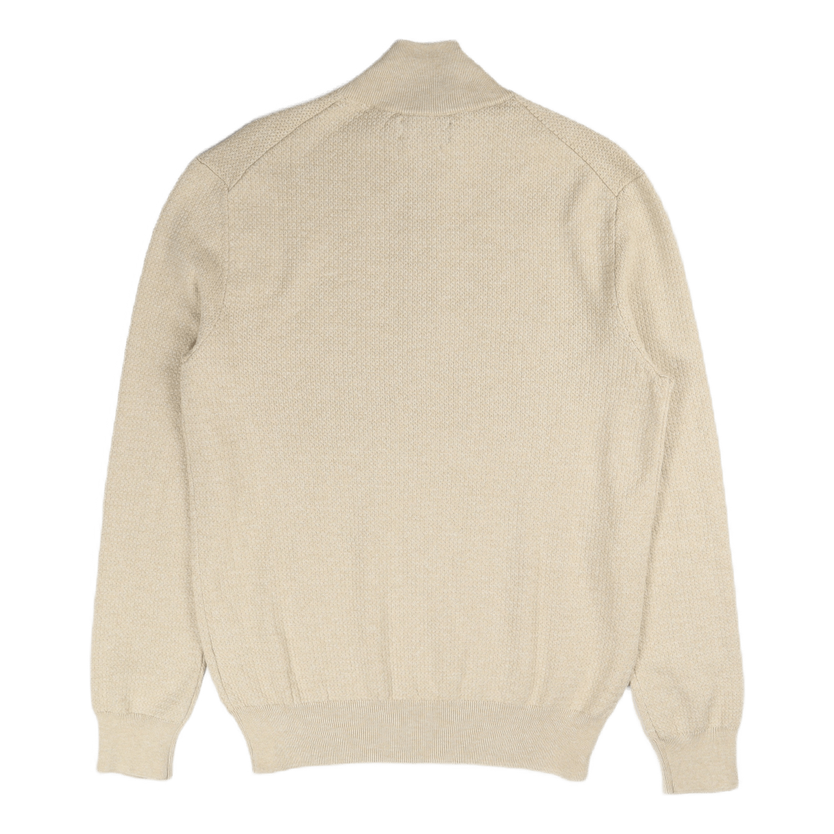 Cotton Mockneck Sweater Tallow Cream Heather