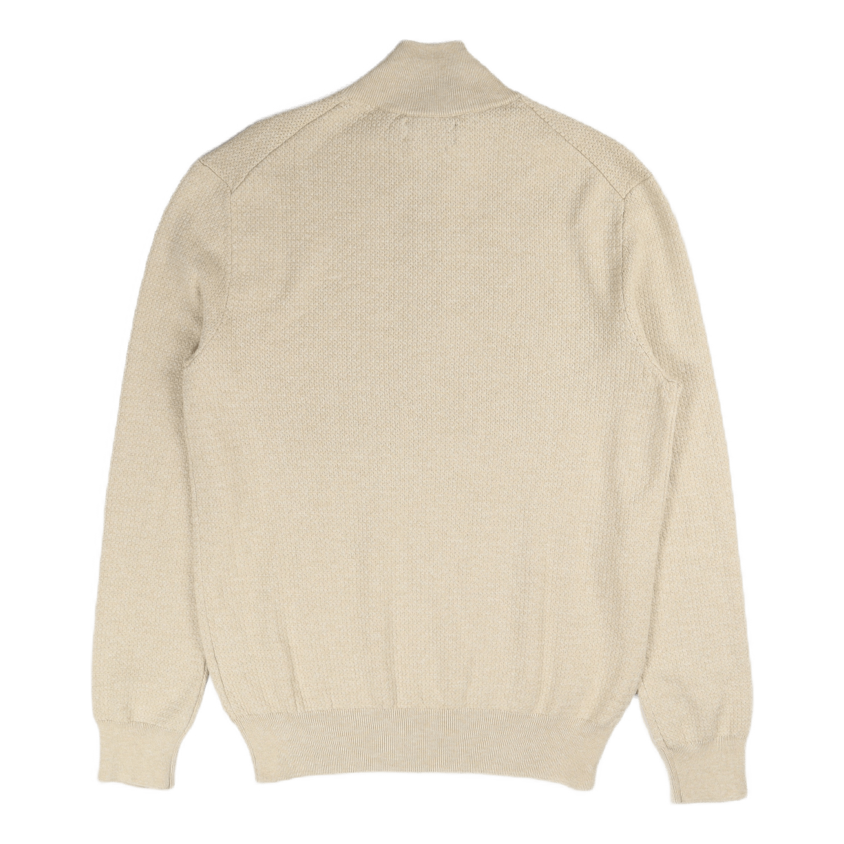 Cotton Mockneck Sweater Tallow Cream Heather