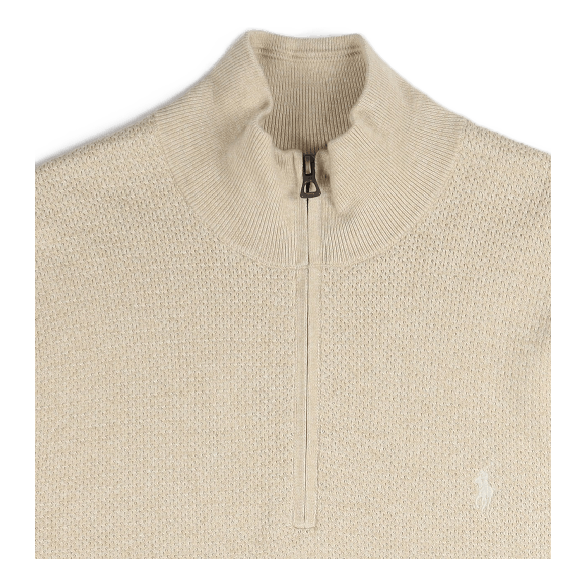 Cotton Mockneck Sweater Tallow Cream Heather