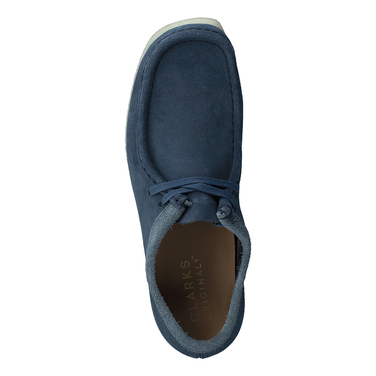 Blue suede clarks wallabee hot sale