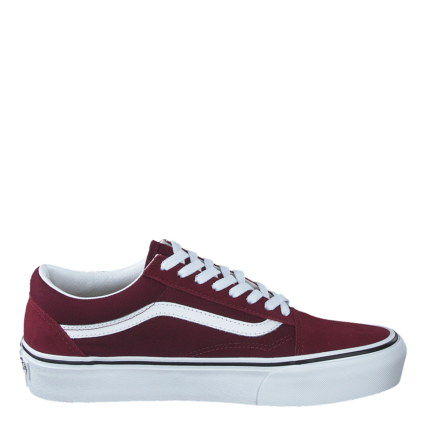 Platform vans greppet in burgundy