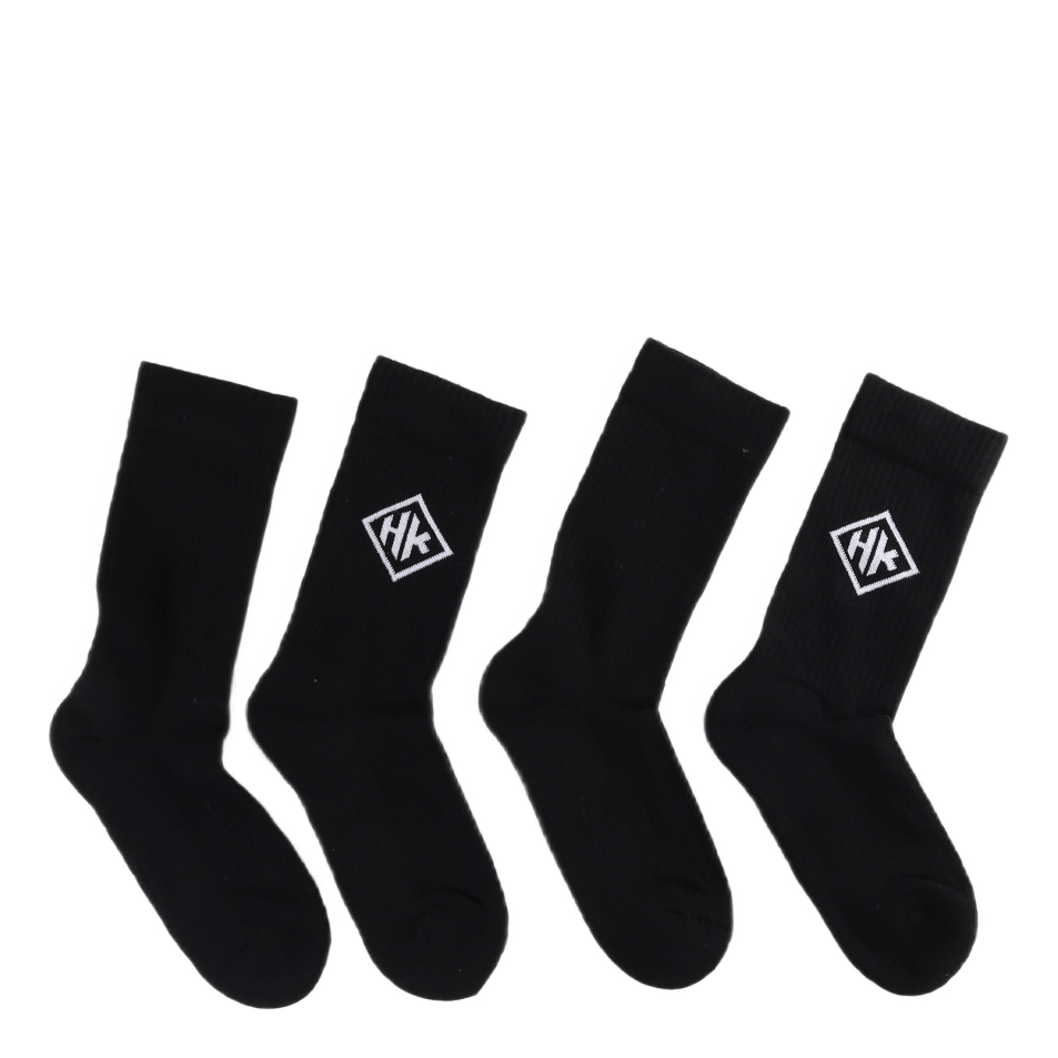 Hk - 2 Pack Socks Black Logo