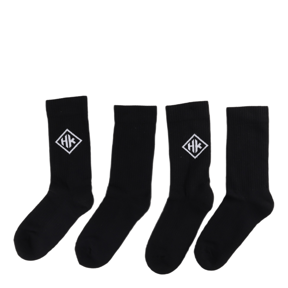 Hk - 2 Pack Socks Black Logo