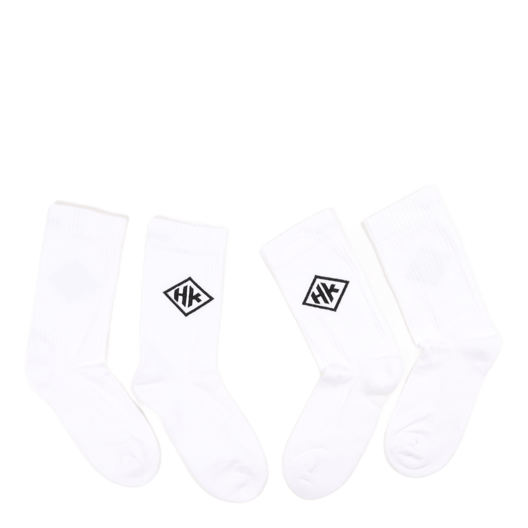 Hk - 2 Pack Socks White Logo