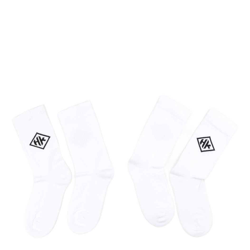 Hk - 2 Pack Socks White Logo