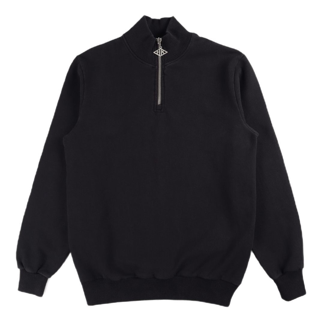 Half Zip Sweat Faded Black