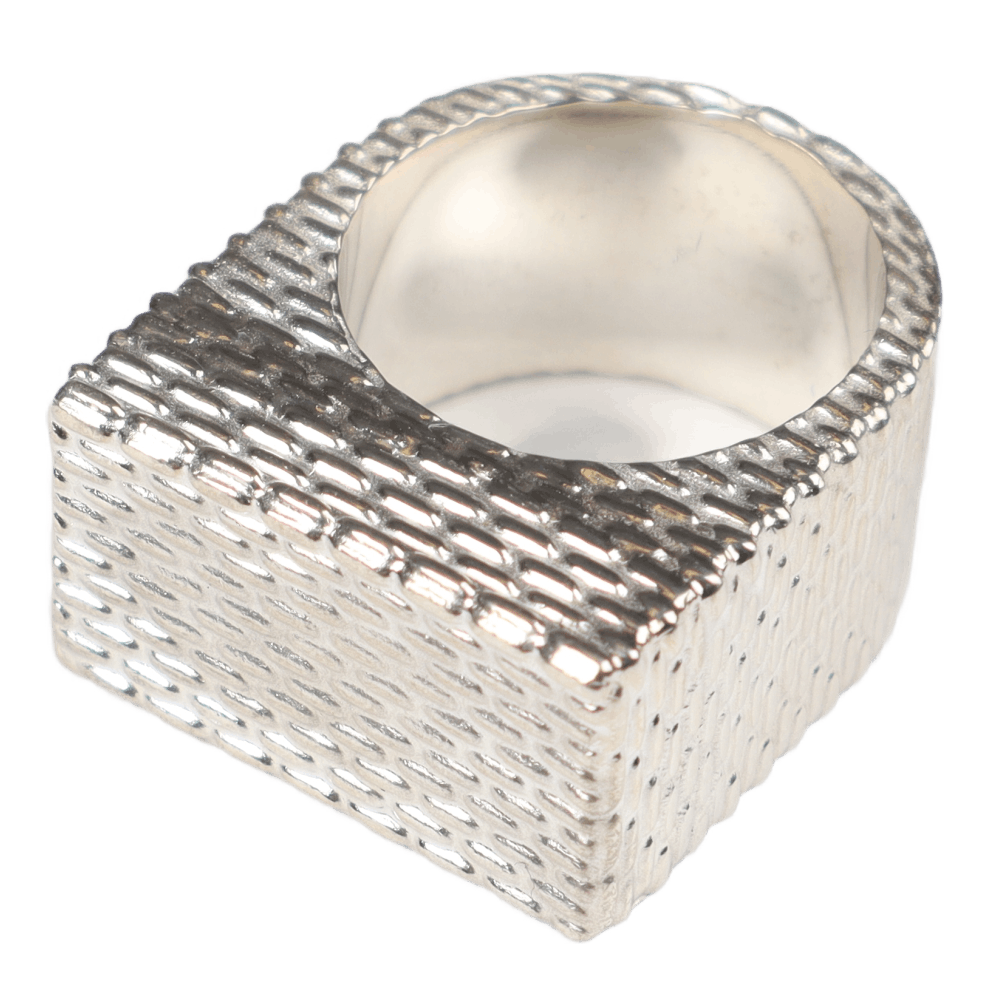 Squared Weaved Ring Silver