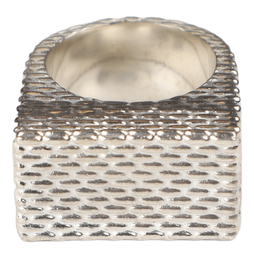 Squared Weaved Ring Silver