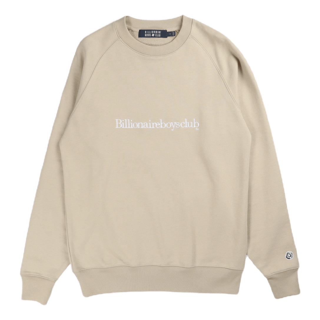 Embroidered Serif Logo Crewnec Tan