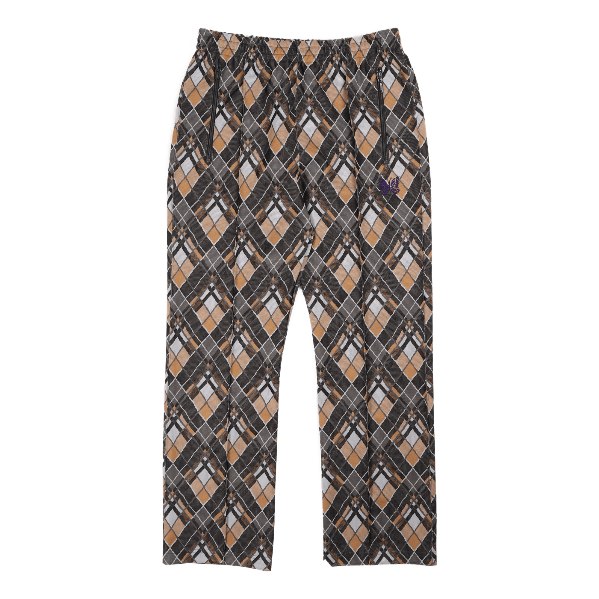 Track Pant Poly Jaquard Bias Plaid