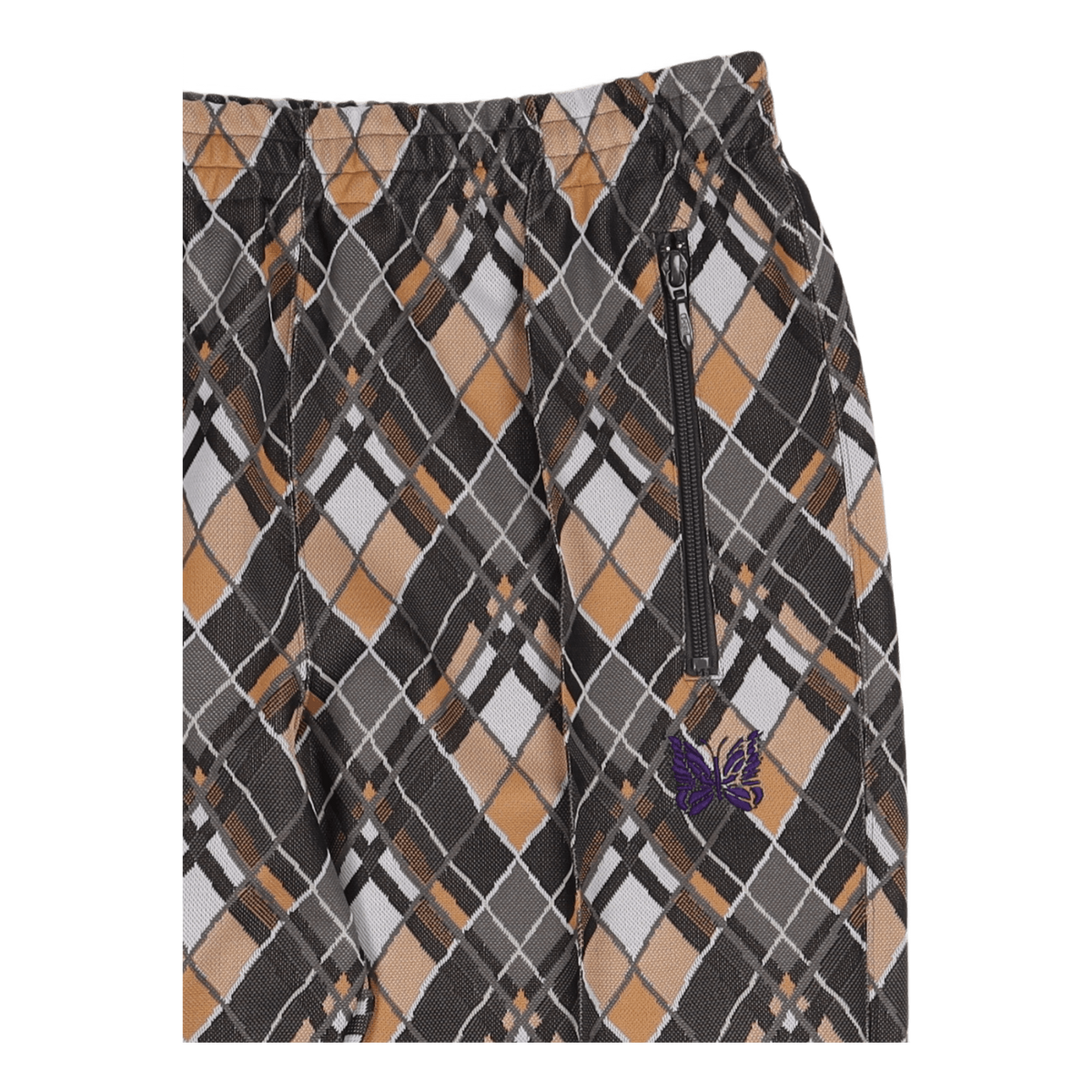 Track Pant Poly Jaquard Bias Plaid