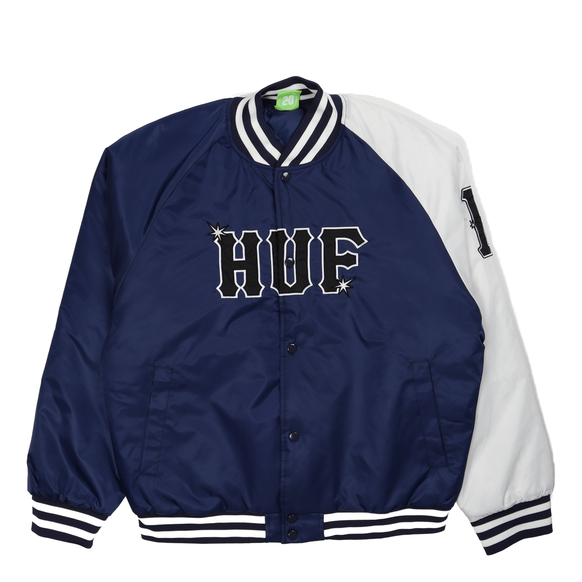 Huf Satin Baseball Jacket Navy